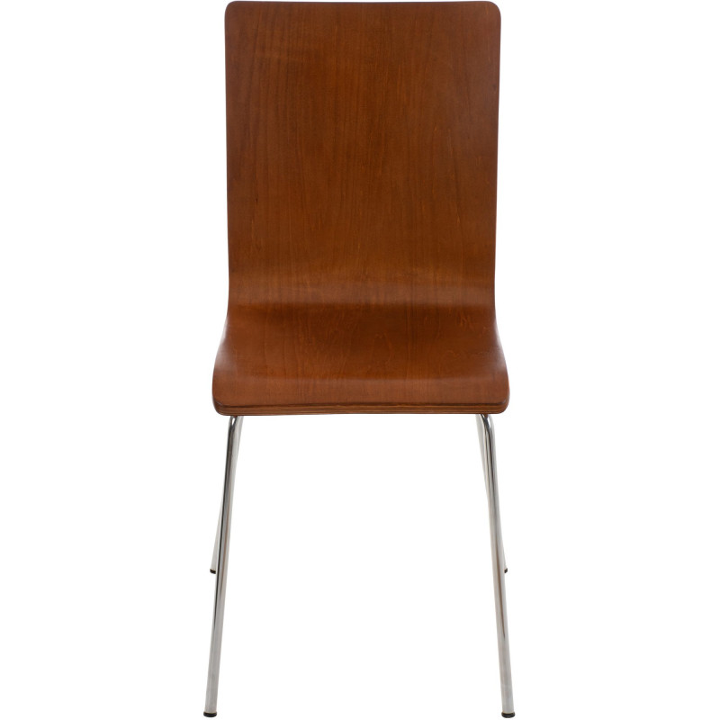 Chaise moderne minimaliste en Bois Marron Métal Argenté Zarnys  - 2