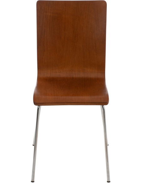 Chaise moderne minimaliste en Bois Marron Métal Argenté Zarnys  - 2