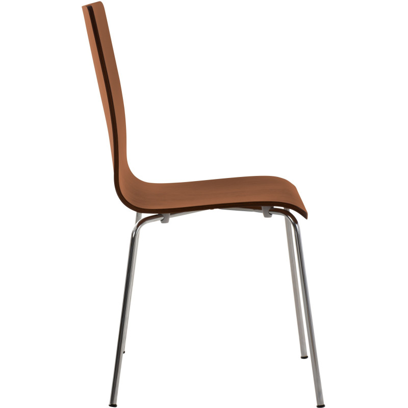 Chaise moderne minimaliste en Bois Marron Métal Argenté Zarnys  - 3