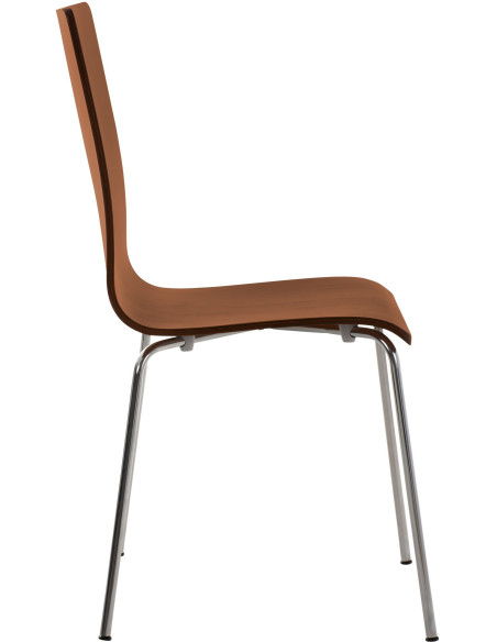 Chaise moderne minimaliste en Bois Marron Métal Argenté Zarnys  - 3
