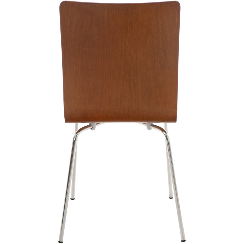 Chaise moderne minimaliste en Bois Marron Métal Argenté Zarnys  - 5
