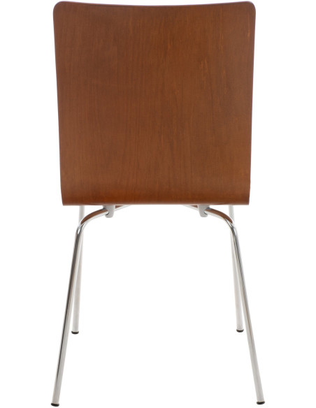 Chaise moderne minimaliste en Bois Marron Métal Argenté Zarnys  - 5