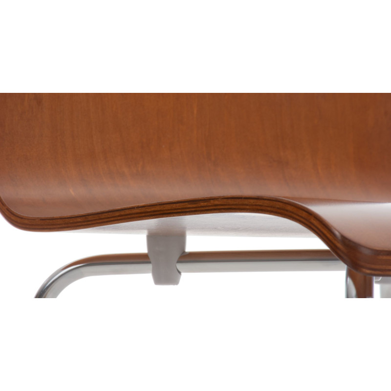 Chaise moderne minimaliste en Bois Marron Métal Argenté Zarnys  - 6
