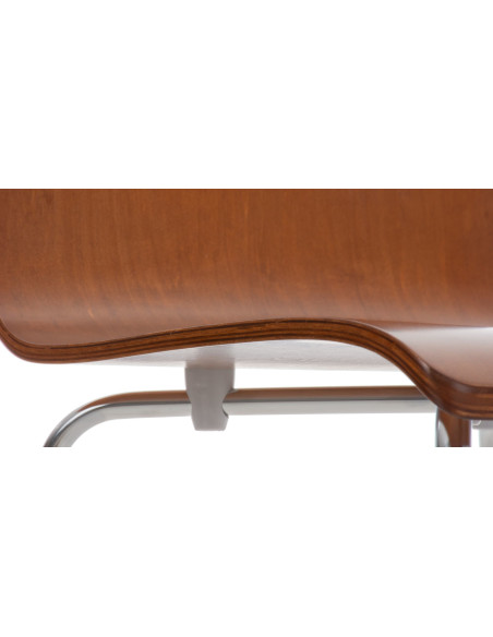 Chaise moderne minimaliste en Bois Marron Métal Argenté Zarnys  - 6