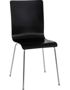 Chaise moderne minimaliste en Bois Noir Métal Argenté Zarnys - 1