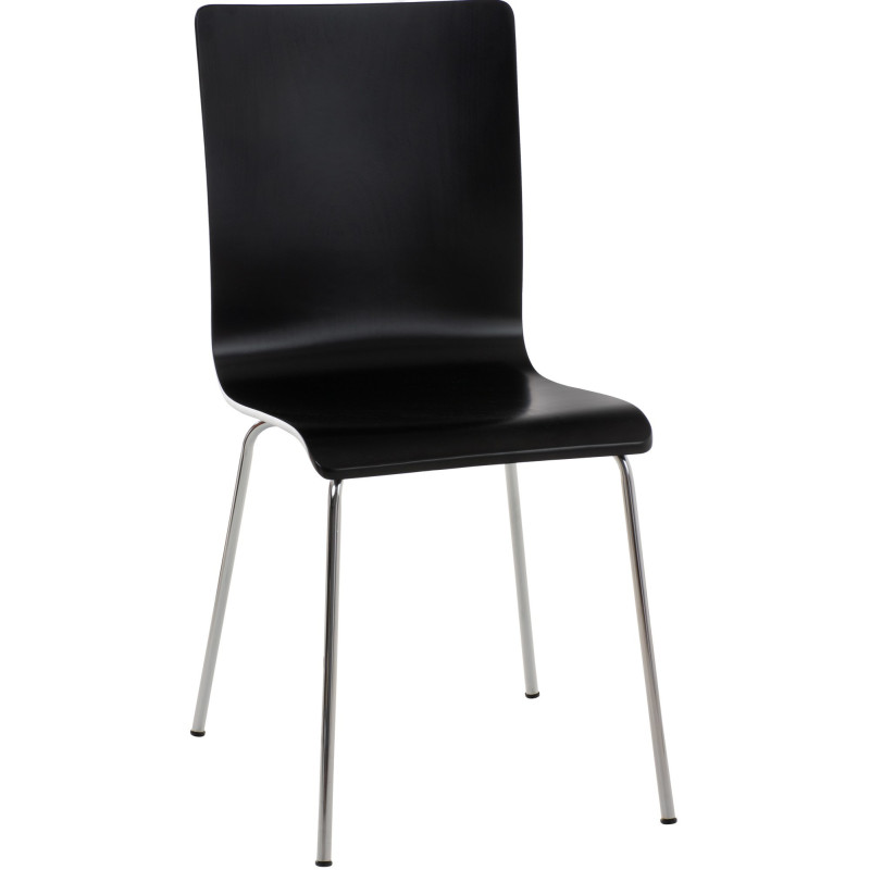 Chaise moderne minimaliste en Bois Noir Métal Argenté Zarnys - 1