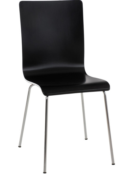 Chaise moderne minimaliste en Bois Noir Métal Argenté Zarnys - 1