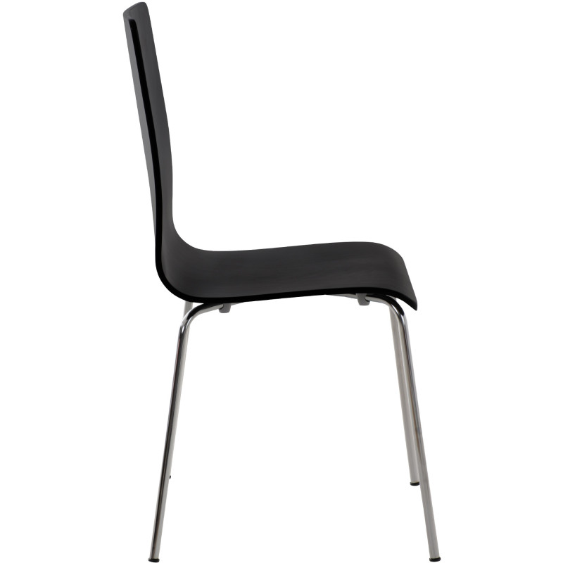 Chaise moderne minimaliste en Bois Noir Métal Argenté Zarnys - 3