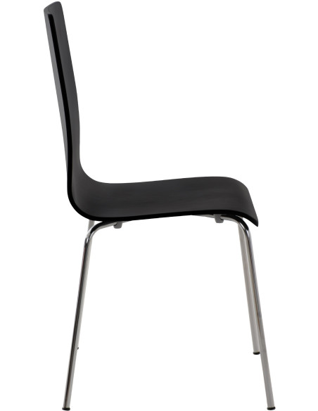 Chaise moderne minimaliste en Bois Noir Métal Argenté Zarnys - 3