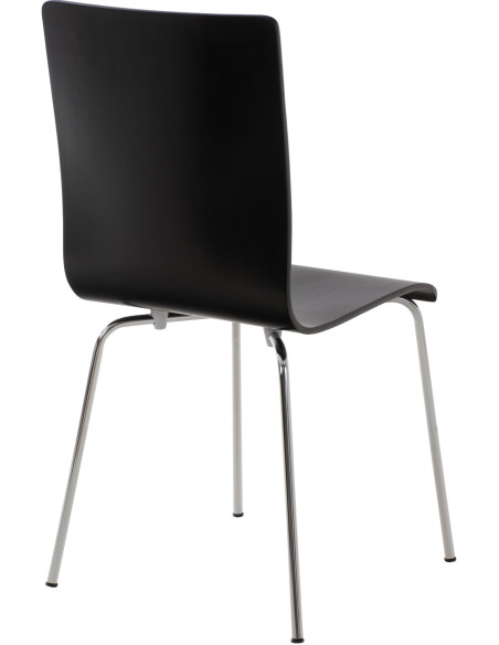 Chaise moderne minimaliste en Bois Noir Métal Argenté Zarnys - 4