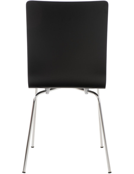 Chaise moderne minimaliste en Bois Noir Métal Argenté Zarnys - 5