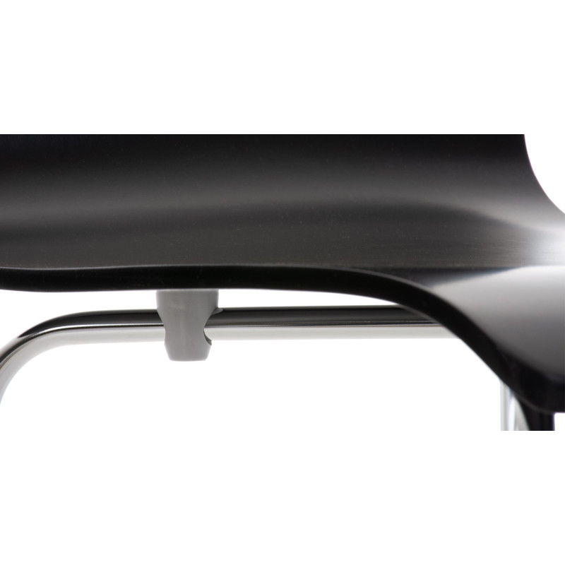 Chaise moderne minimaliste en Bois Noir Métal Argenté Zarnys - 6