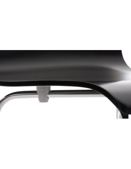 Chaise moderne minimaliste en Bois Noir Métal Argenté Zarnys - 6