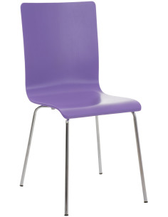 Chaise moderne minimaliste en Bois Violet Métal Argenté Zarnys - 1