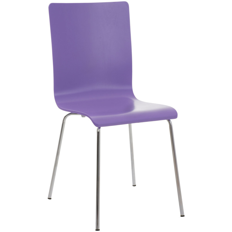 Chaise moderne minimaliste en Bois Violet Métal Argenté Zarnys - 1
