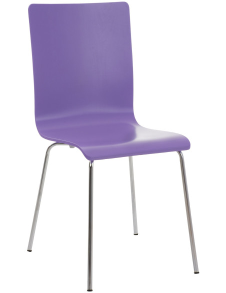 Chaise moderne minimaliste en Bois Violet Métal Argenté Zarnys - 1