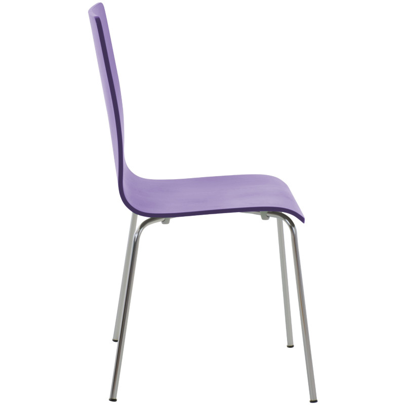 Chaise moderne minimaliste en Bois Violet Métal Argenté Zarnys - 3