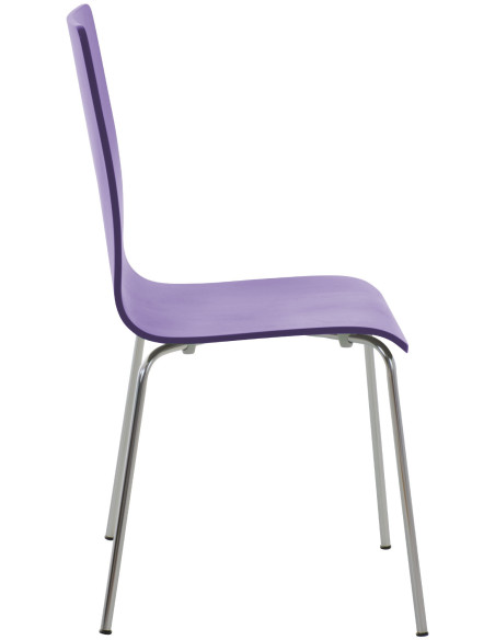 Chaise moderne minimaliste en Bois Violet Métal Argenté Zarnys - 3