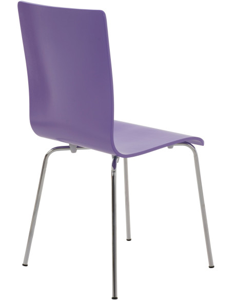Chaise moderne minimaliste en Bois Violet Métal Argenté Zarnys - 4