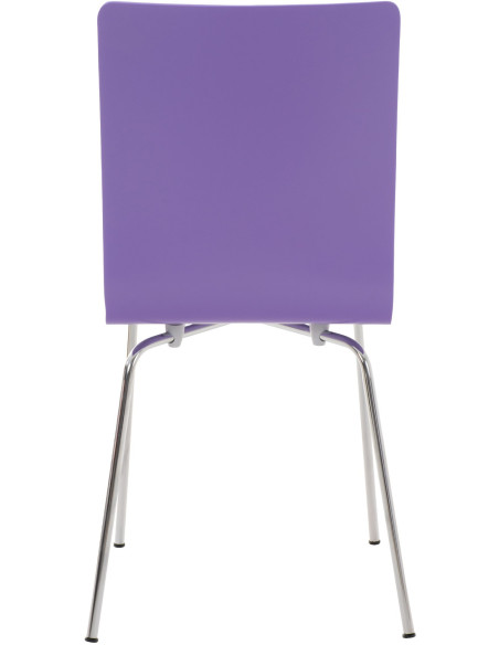 Chaise moderne minimaliste en Bois Violet Métal Argenté Zarnys - 5