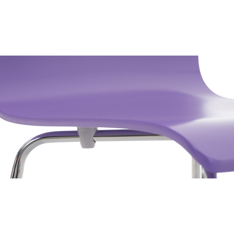 Chaise moderne minimaliste en Bois Violet Métal Argenté Zarnys - 6