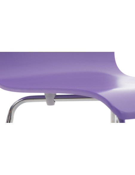 Chaise moderne minimaliste en Bois Violet Métal Argenté Zarnys - 6