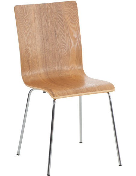 Chaise moderne minimaliste en Bois Marron chêne Métal Argenté Zarnys - 1