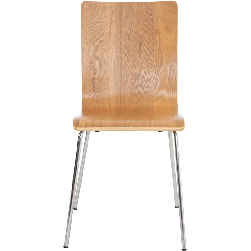 Chaise moderne minimaliste en Bois Marron chêne Métal Argenté Zarnys - 2