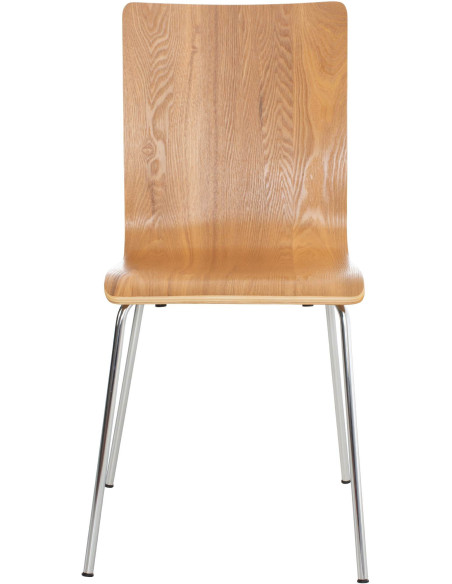 Chaise moderne minimaliste en Bois Marron chêne Métal Argenté Zarnys - 2