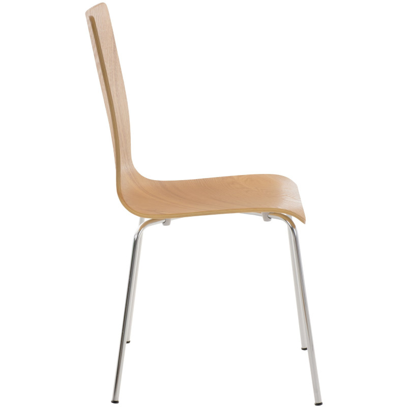 Chaise moderne minimaliste en Bois Marron chêne Métal Argenté Zarnys - 3