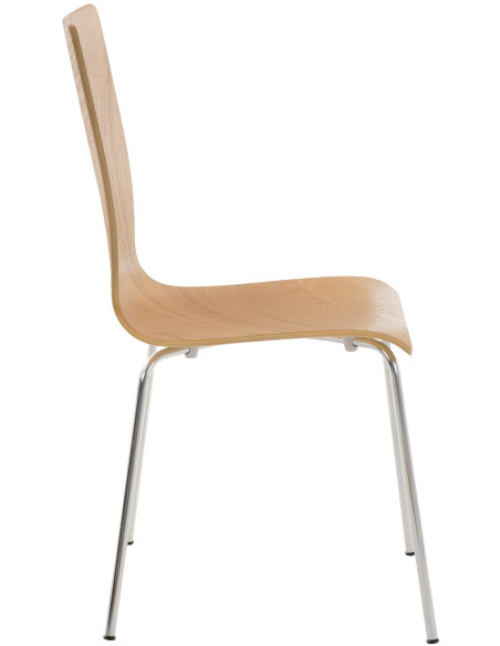 Chaise moderne minimaliste en Bois Marron chêne Métal Argenté Zarnys - 3