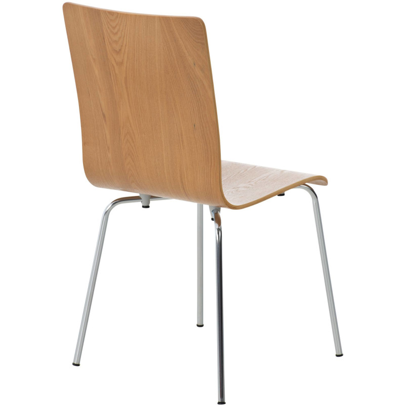 Chaise moderne minimaliste en Bois Marron chêne Métal Argenté Zarnys - 4