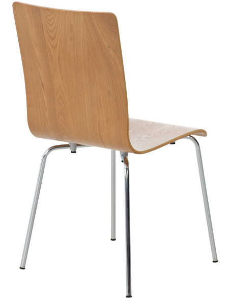 Chaise moderne minimaliste en Bois Marron chêne Métal Argenté Zarnys - 4