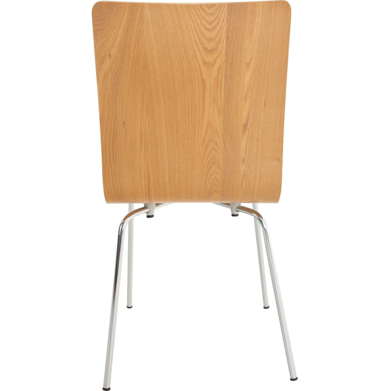 Chaise moderne minimaliste en Bois Marron chêne Métal Argenté Zarnys - 5