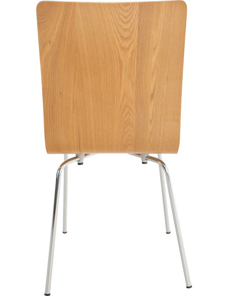 Chaise moderne minimaliste en Bois Marron chêne Métal Argenté Zarnys - 5