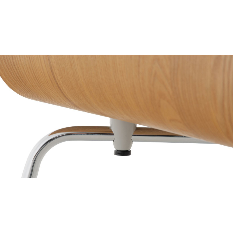 Chaise moderne minimaliste en Bois Marron chêne Métal Argenté Zarnys - 6