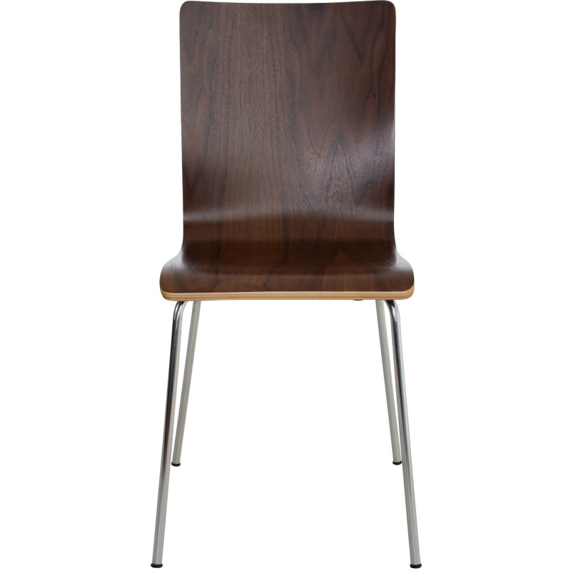 Chaise moderne minimaliste en Bois Marron noyer Métal Argenté Zarnys - 2