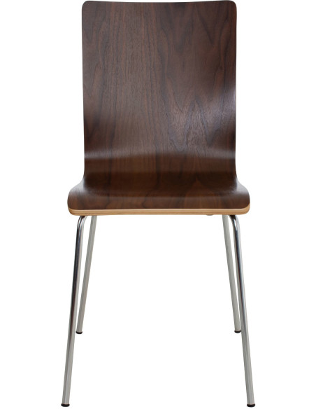 Chaise moderne minimaliste en Bois Marron noyer Métal Argenté Zarnys - 2