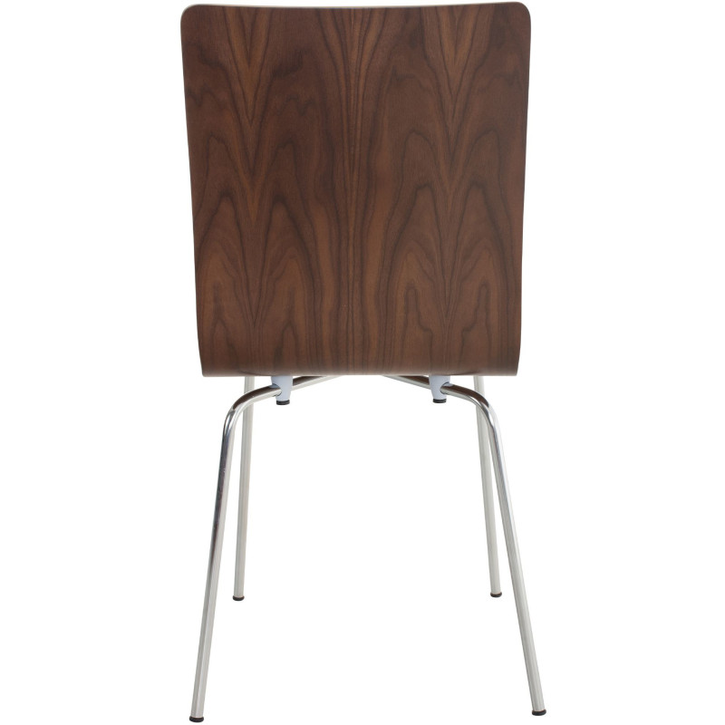 Chaise moderne minimaliste en Bois Marron noyer Métal Argenté Zarnys - 5