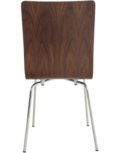 Chaise moderne minimaliste en Bois Marron noyer Métal Argenté Zarnys - 5