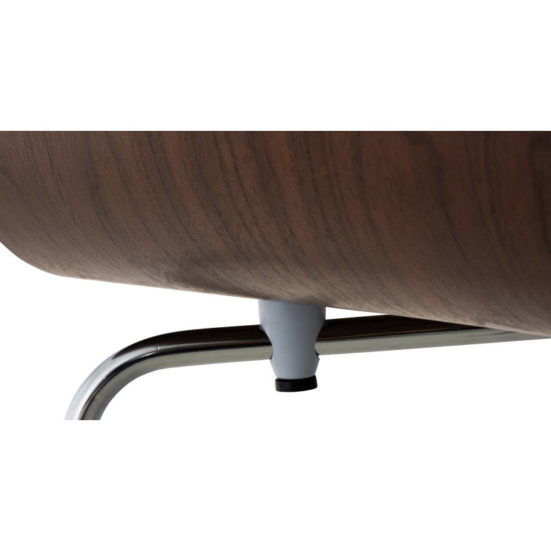 Chaise moderne minimaliste en Bois Marron noyer Métal Argenté Zarnys - 6