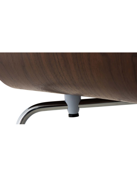 Chaise moderne minimaliste en Bois Marron noyer Métal Argenté Zarnys - 6