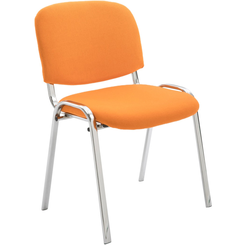 Chaise moderne en Tissu Orange Métal Argenté Velyria - 1