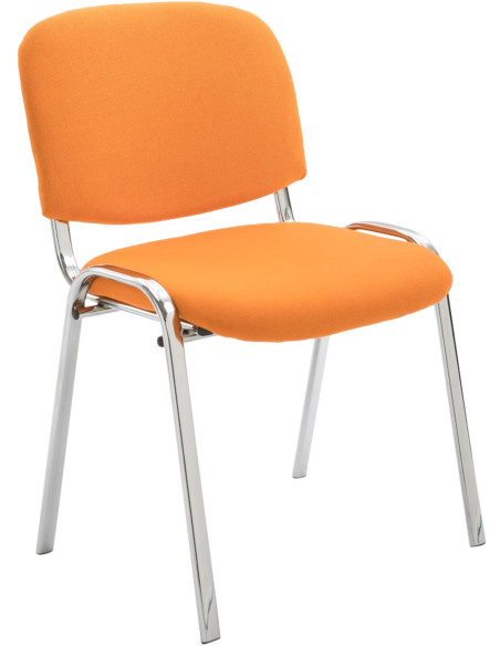 Chaise moderne en Tissu Orange Métal Argenté Velyria - 1