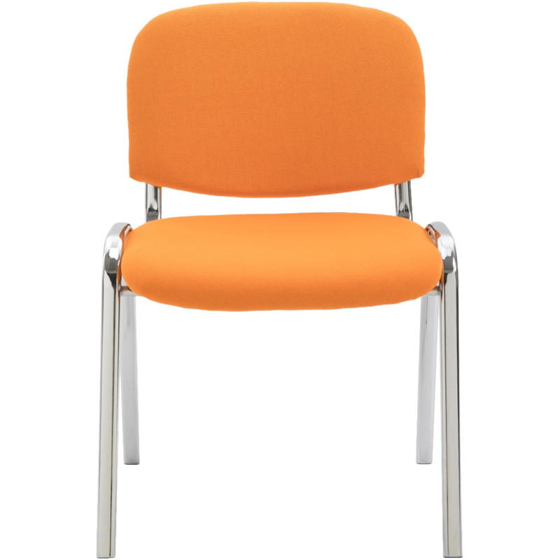 Chaise moderne en Tissu Orange Métal Argenté Velyria - 2