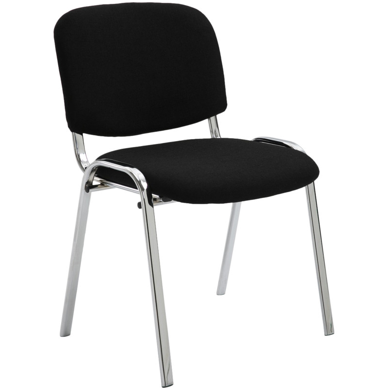 Chaise moderne en Tissu Noir Métal Argenté Velyria - 1