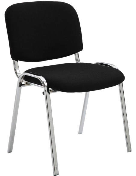 Chaise moderne en Tissu Noir Métal Argenté Velyria - 1