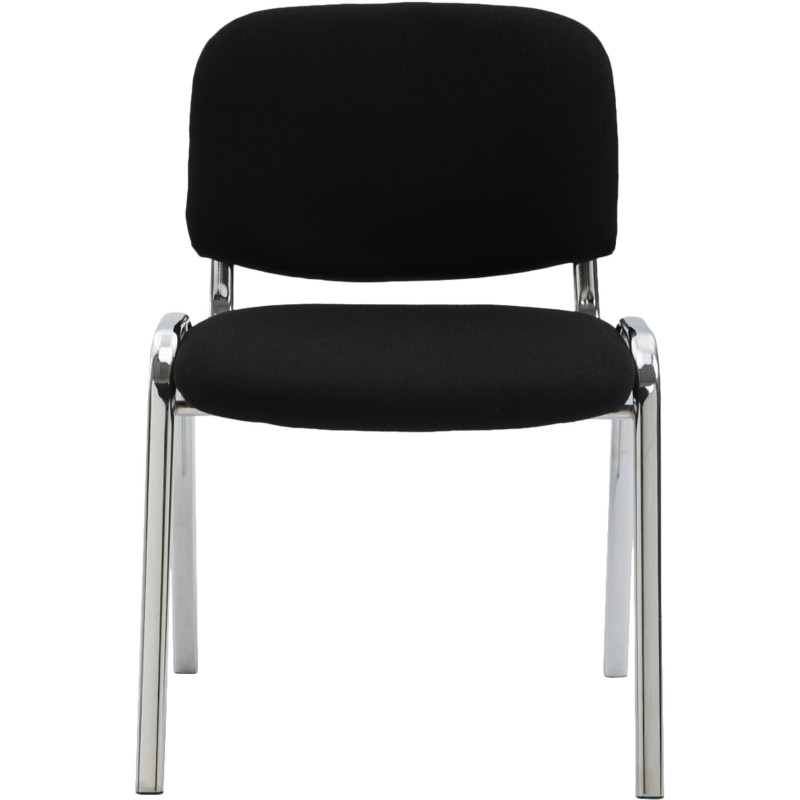 Chaise moderne en Tissu Noir Métal Argenté Velyria - 2