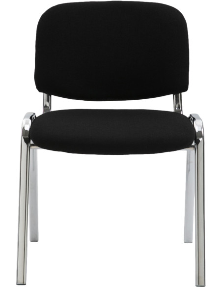 Chaise moderne en Tissu Noir Métal Argenté Velyria - 2