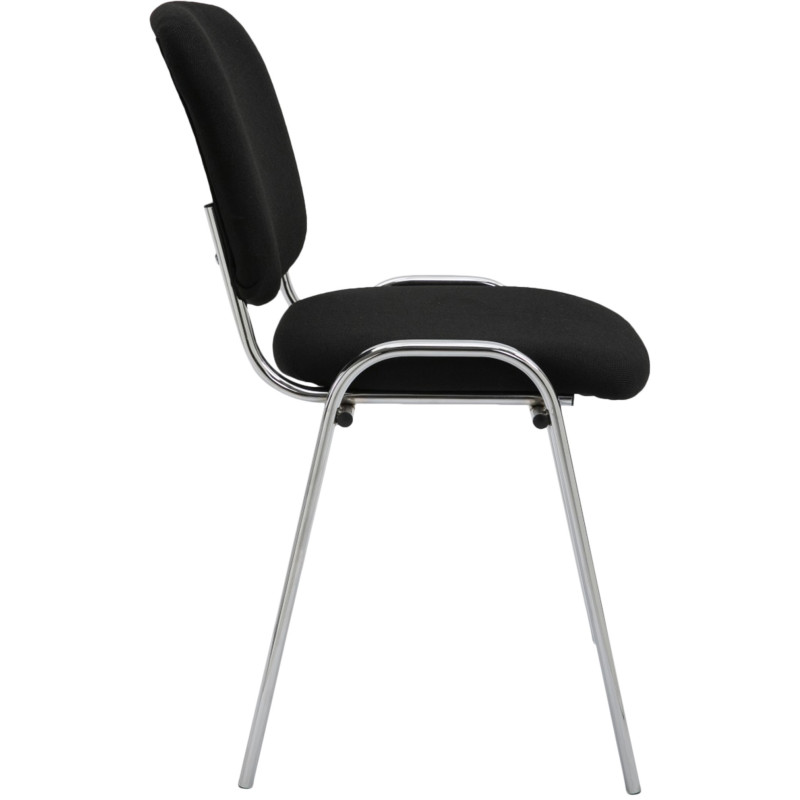 Chaise moderne en Tissu Noir Métal Argenté Velyria - 3